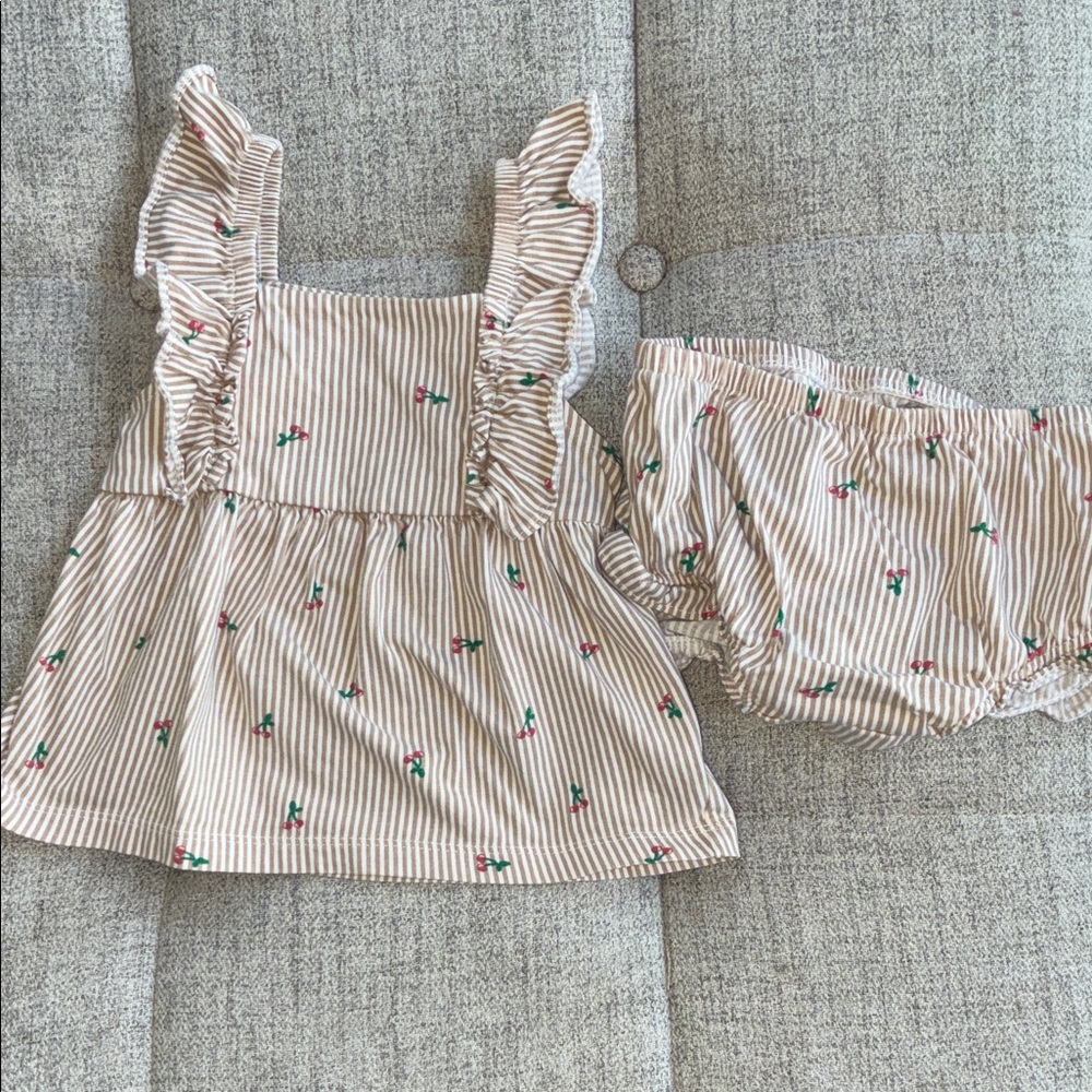 Carter's Beige Striped Diaper Cover Set